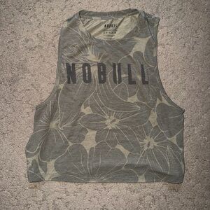 Nobull crop green floral tank top size small
